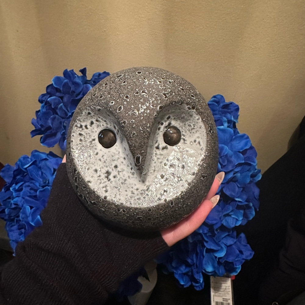 Gray Ceramic Owl Air Freshener